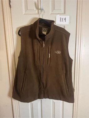 Drake Brown Fleece Vest with Embroidered Logo